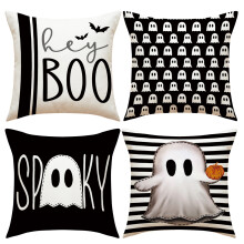 Home Decor Spooky Decorative Pillow Cases For Halloween Theme, Linen Fabric 18 X 18 Inch Invisible Zipper Closure, Vibrant And Eye-Catching Set Of 4