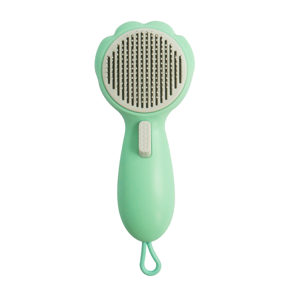 Pet Brush Self Cleaning Slickers Comb Steel Needle for-Green