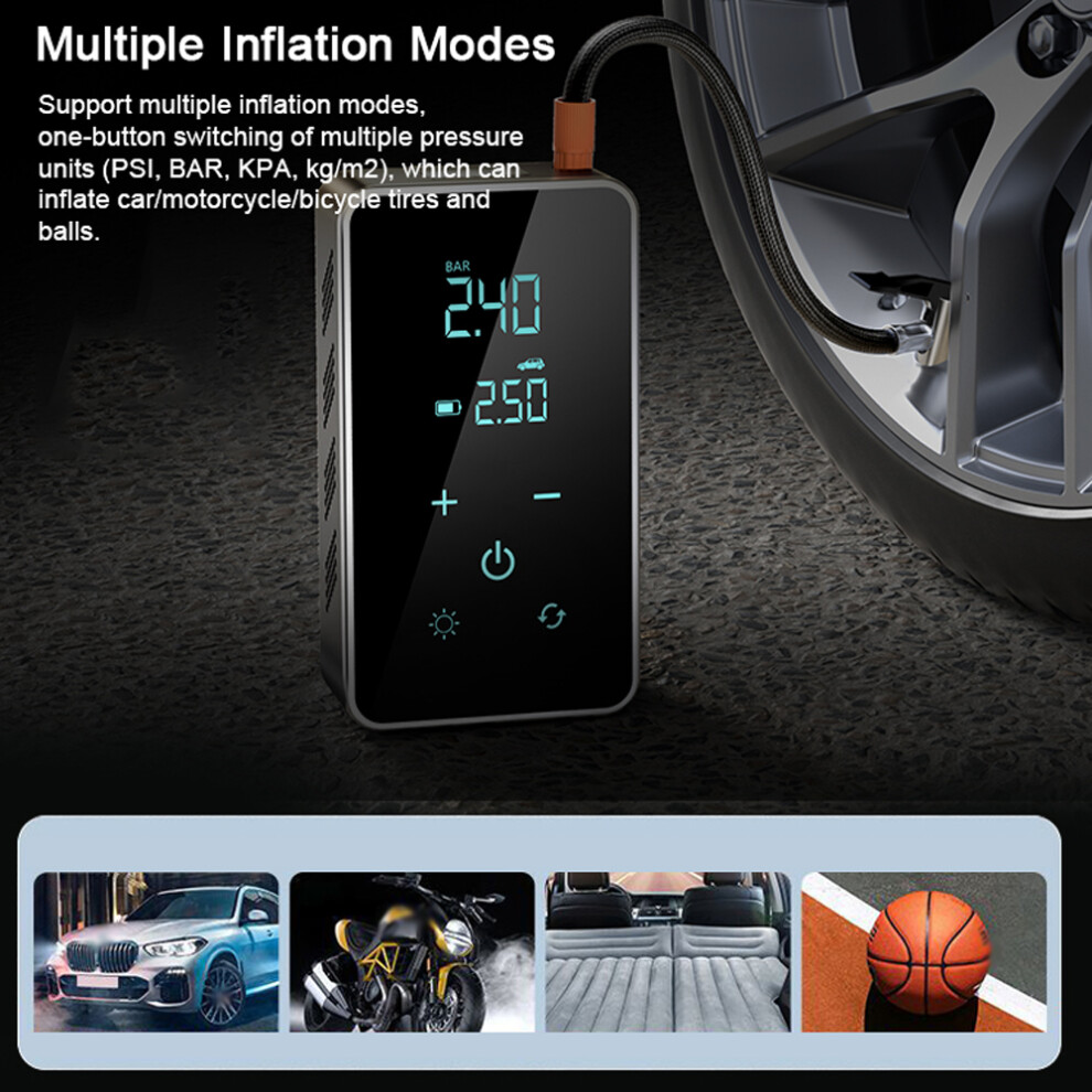 Cordless Car Air Pump 150Psi Portable Inflator With Led 1800Mah Battery Light 9491370096235