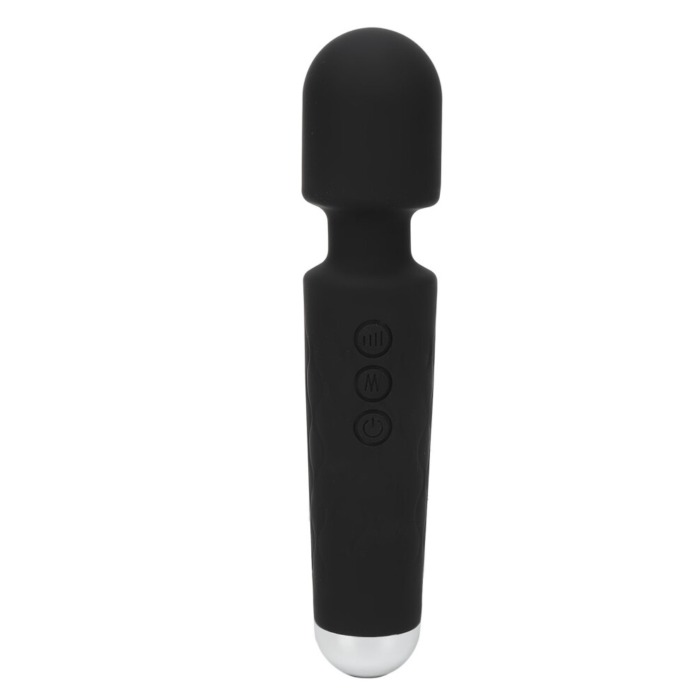 USB Charging Mini Wand Massager 20 Modes Black Waterproof