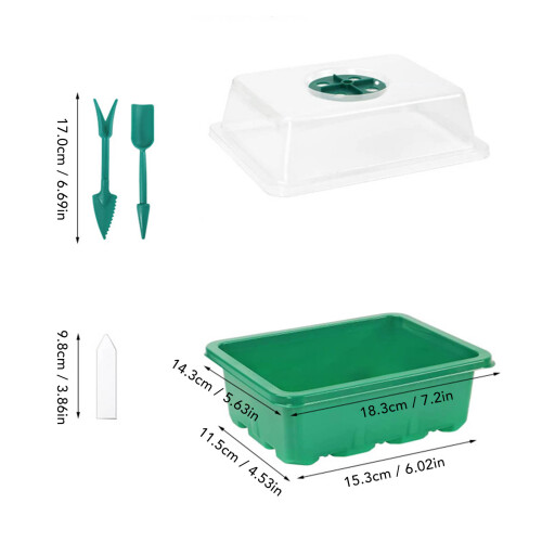 Reusable Plastic Seed Tray with View Cover and Adjustable Vent Holes 1