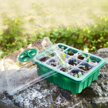Seed Starter Tray with Transparent Cover 12 Holes for Gardening