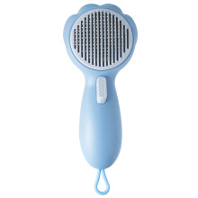 Cats Brush Pain Free Bristles Deshedding Pet Hair Comb for-Blue