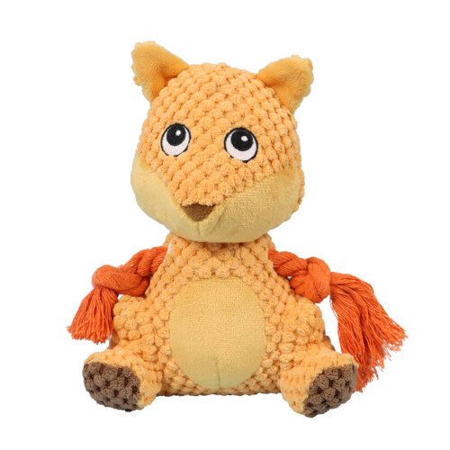 Dog Interactive Toys Squeak Plush Animal Durable Stuffed-fox