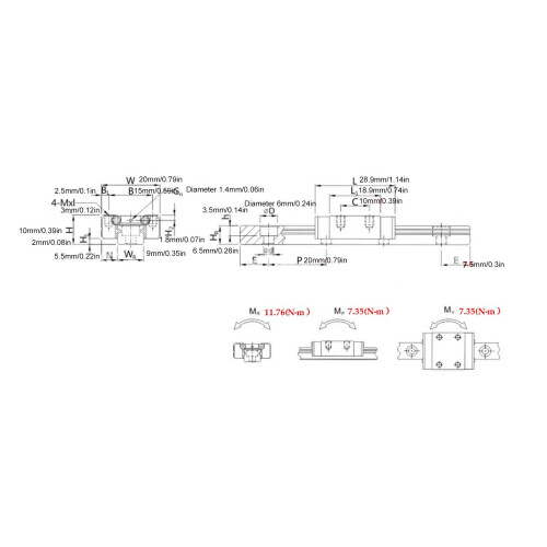 Miniature Steel Linear Guideway 500mm MGN9C for Precise Equipment 1