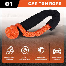 1/2 Zoll X 22 Zoll Auto Sanft SchäKel Seil Abschleppen Seil Off Road Winde Rolle Kabel Haken für Offroad Recovery ATV UTV