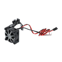 for RC Car 3650 3660 550 540 Motor Heatsink Cooling Fan with Thermal Sensor CNC Aluminum Alloy Clamp Heatsink,Black