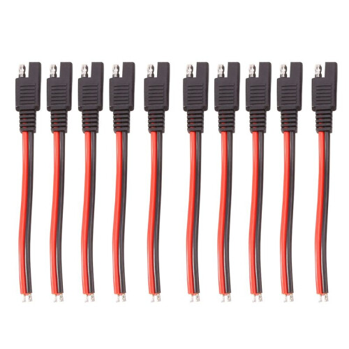 10PCS 15CM SAE 2 Pin Quick Connector Disconnect Plug 14AWG SAE Extension Cable Wire Harness for Motorcycle Solar Panel
