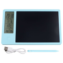 Multifunctional Electronic Desk Calendar LCD Handwriting Board with Alarm Clock Humidity Temperature LCD Message Board,A