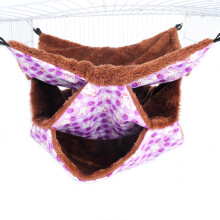 Hamster Hangmat 3 Lagen Pluche Bed Schuilplaats Schommel-Paars