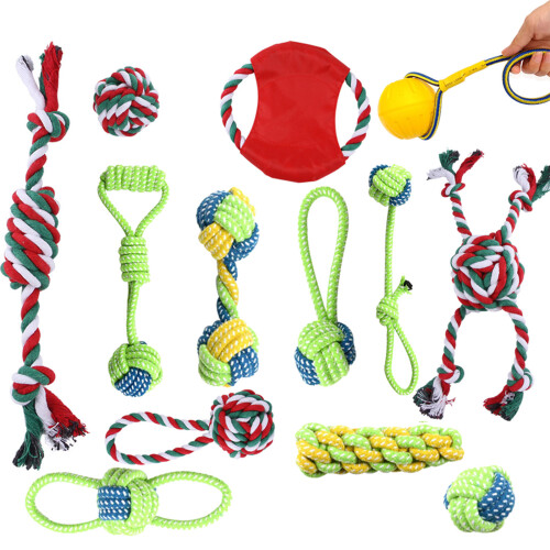 Jouets en corde pour chiens, 13 pièces, éléments de noël