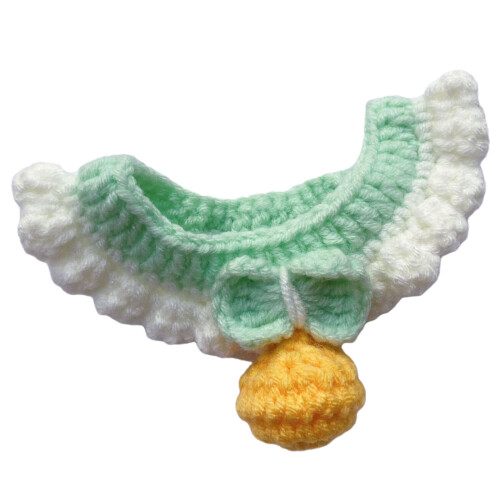 Cats Collar Handmade Knitted Collar Elastic Woolen-Light green