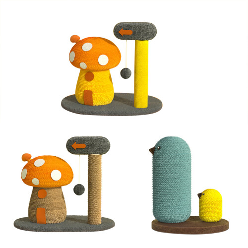 Cats Tree Scratching Post Tower Mushroom Chicken Shape Easy-3 2