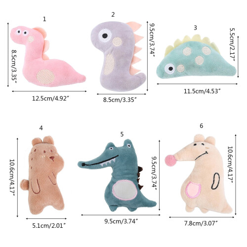 Cats Interactive Toy Chew Plush Animal Shaped-Grey Dinosaur 2