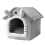 Lit de maison pour animaux de compagnie, grotte chaude-Chat gris 1
