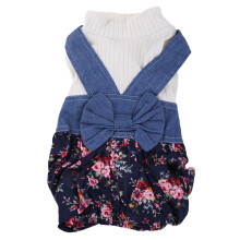 Denim Puppy Clothes Pets Clothing Costume-XL Floral style