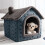 Lit de maison pour animaux de compagnie, grotte chaude-Chat gris 5