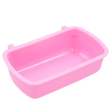 Removable Hamster Bowl Plastic Hanging Pet Cage Bowl- Pink