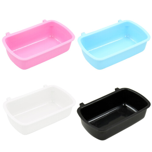 Removable Hamster Bowl Plastic Hanging Pet Cage Bowl- Pink 2