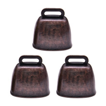 3Pcs Cow Horse Sheep Grazing Copper Bells Durable-Red bronze