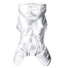 Dogs Puppy Coat Thicken Clothes Fleece Padded Lining-Silver M