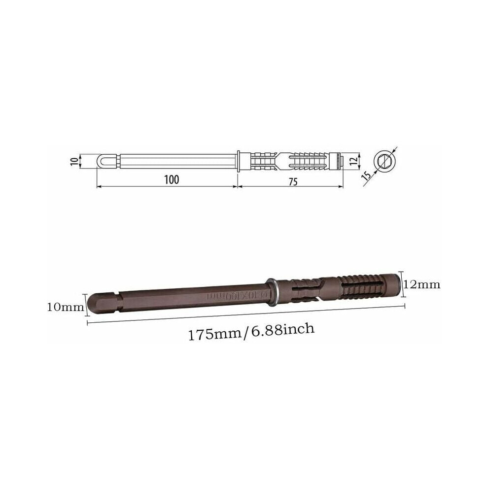 Concealed Shelf Bracket For Diy Custom Ledges, Invisible Hidden Masonry Wall Support With Hexagonal Cylinder Barbs For Increased Stability, Brown, 9169997139764