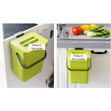 Cestino per compost da appoggio ecologico per rifiuti biodegradabili, cestino piccolo da appendere di alta qualità e resistente con coperchio
