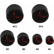 Boltmøtrikbeskyttelseshætte, kuppelmøtrikbeskyttelseshætte i høj kvalitet til plastikmaterialer til M4, M5, M6, M10, M12, M8 bolte,