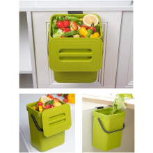 Fruit Fly Free Hanging Small Trash Can For Daily Cooking Scraps, Compact Size Counter Top Compost Bin With Odor Blocking Lid, Easy To Install And