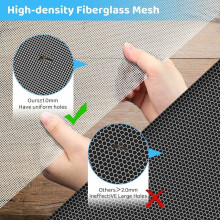 Tela mosquiteira ajustável em fibra de vidro para janelas, oferece visão clara e ventilação suave para quartos, cozinhas e varandas. Resistente