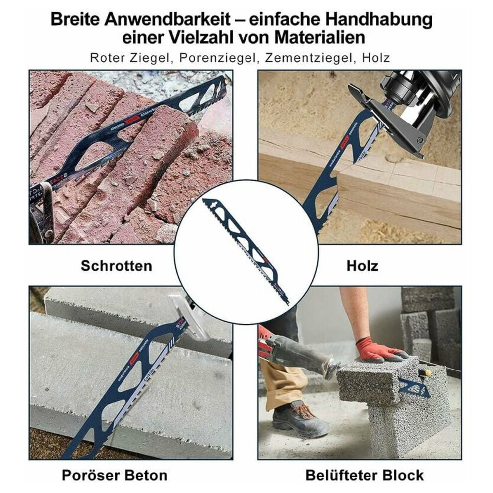 Masonry Reciprocating Saw Blades, Demolition Saw Blade For Cutting Aerated Concrete And Hollow Brick, Carbide Sawzall Blades With Tungsten Carbide 9169997139412