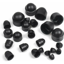 Bolt Nut Protection Cap for M4-M12 Hex Bolts, Easy Installation Removal & Rust Prevention Plastic Dome Nut Protection Cap (145PCS) in Black