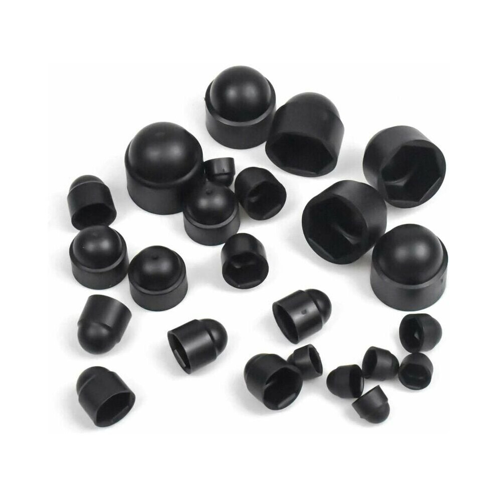 Hex Head Nylon Bolt Nut Protective Cover, Sharp Edge Concealment & High-Quality Plastic Materials Dome Nut Protection Cap For M4-M12 Bolts, Black 9173940269507
