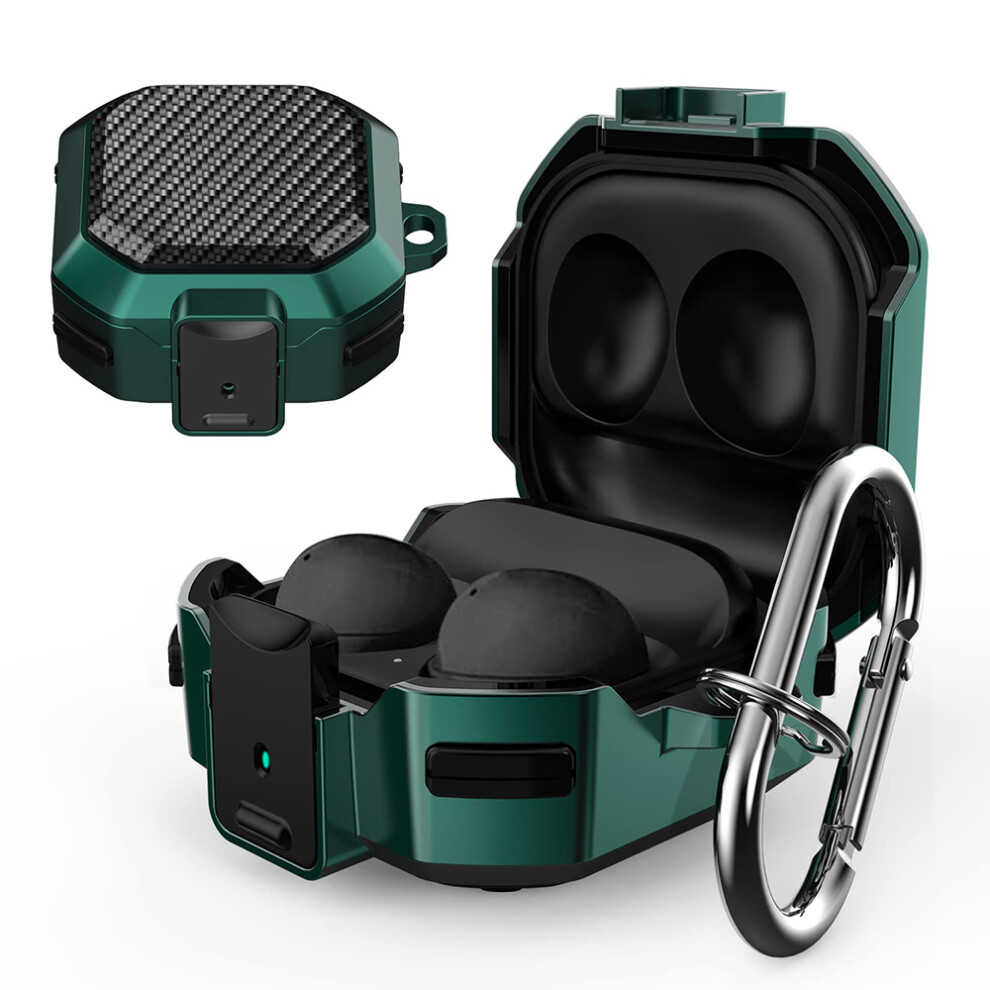 Galaxy Buds Armor, Shockproof Case, Double-Layer Air Cushion, Secure Lock Clip, Easy Charging, Carbon Fiber Look, Non-Slip Surface For Galaxy Buds 2 9405630266146