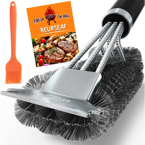 Master Grill Cleaner: Βούρτσα καθαρισμού ψησταριάς 360 μοιρών, λαβή Deluxe από ανοξείδωτο