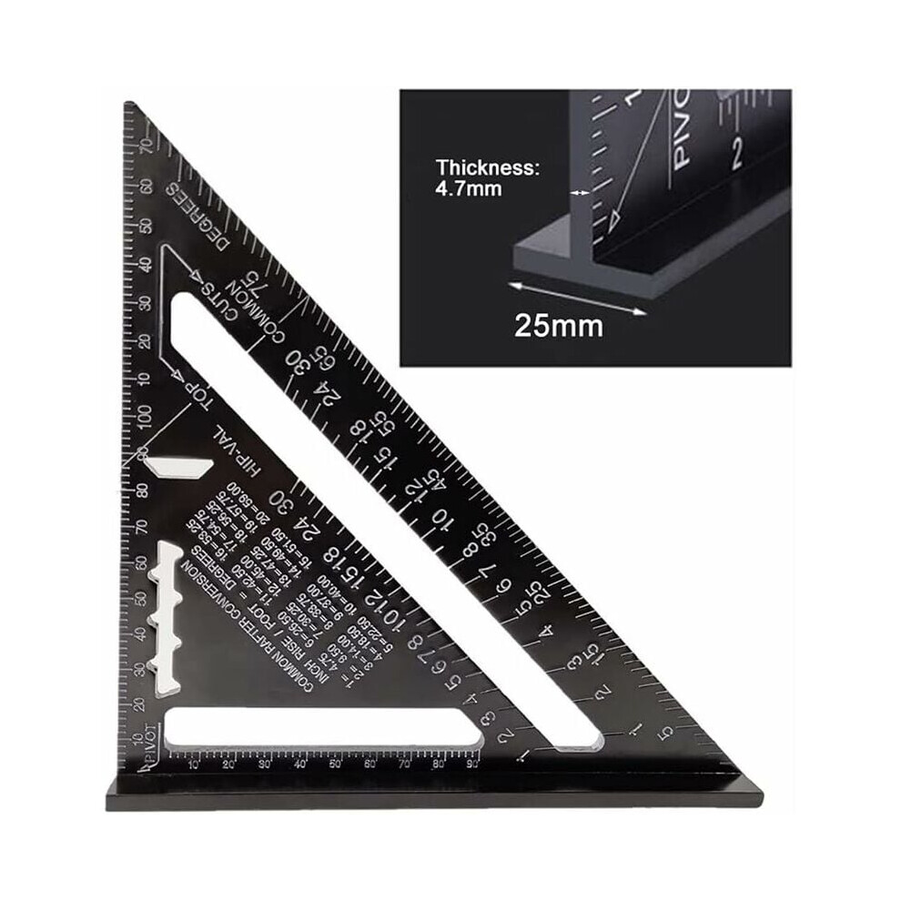 Craftsmanship Essential, Clear Accurate Scale Triangle Ruler, Strong Cast Aluminum Body Metric Imperial Measurements, Precision Measuring Tool For 9405630932157