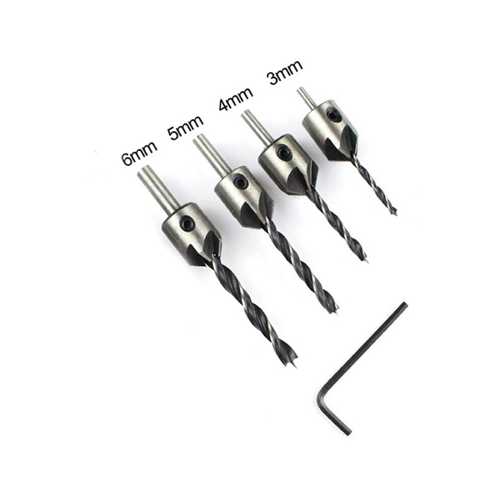 Innovative Countersink Drill Bit Set, Chamfering Tool With Quick Chip Removal For Efficient Woodworking, Hss Material For Enhanced Cutting Performance 9405630582758