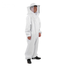 High Quality Polyester & Cotton Beekeeping Suit, Self-Supporting Veil with Double Layers for Extra Protection, XL, White