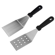 Grillplatten-Schaber-Duo, Edelstahl-Kochspatel-Set für müheloses Lebensmittelhandling, spülmaschinenfest und leicht zu reinigen, ideal zum Wenden