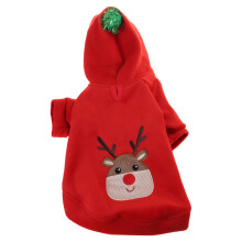Winter Pet Dog Clothes Warm Plush Christmas Elk Couple-M Hoodie