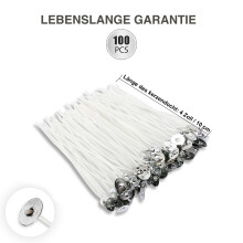 Mèches écologiques pour bougies faites maison, mèches en cire de coton biologique naturel avec une durée de combustion plus longue et une flamme