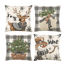 Set Of 4 Premium Linen Pillow Covers, Easy To Put On With Invisible Zipper, Durable Polyester Ensures Longevity And Vibrancy