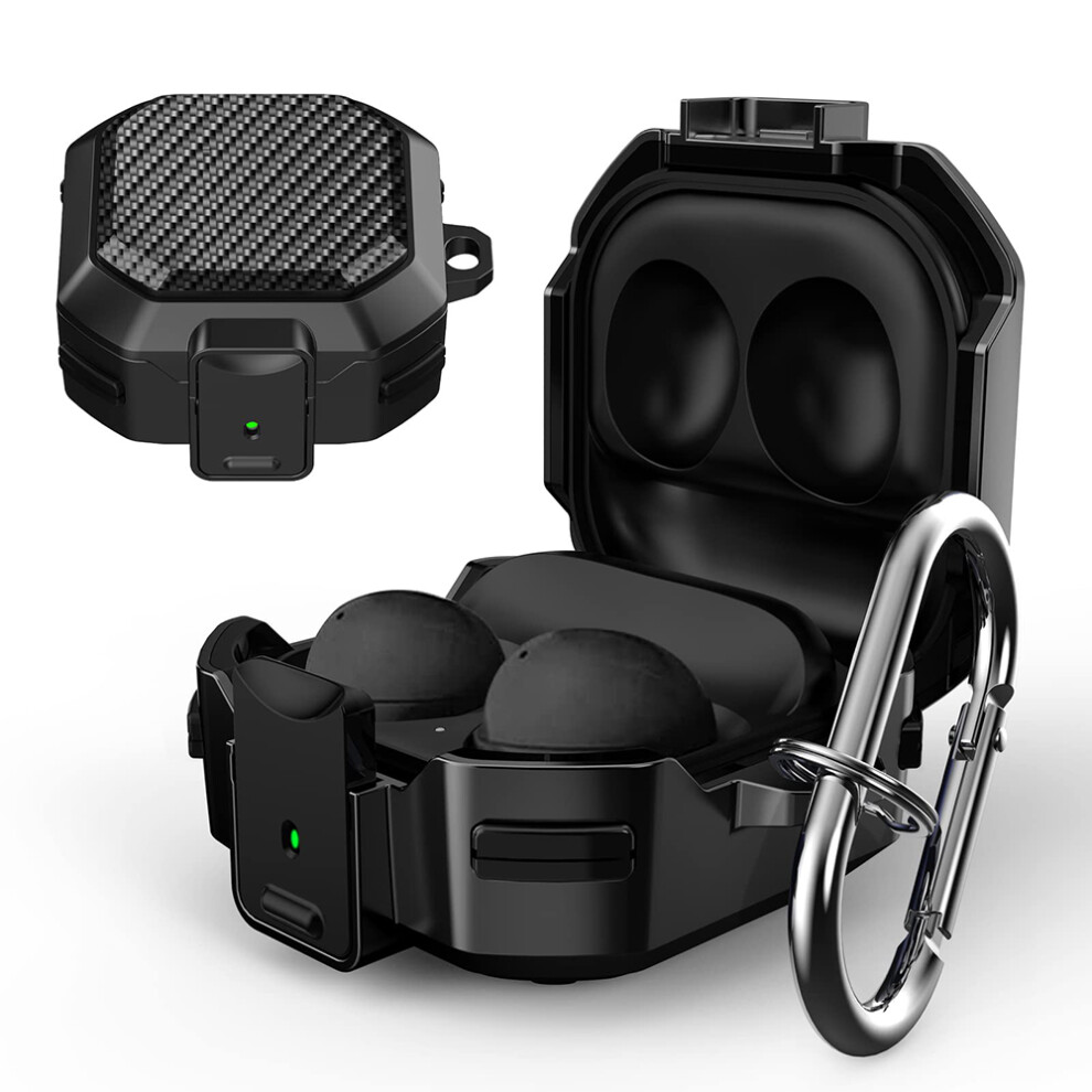 Carbon Fiber Armor Case, Military Grade Shockproof Protection For Samsung Galaxy Buds Pro, 2 Pro, 2, Live, Plus, Hard Shell Tpu & Pc Case With Lock 9405630970272