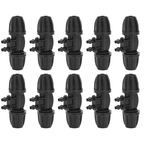 Kit de acessórios para irrigação por gotejamento com conector T de engate rápido e fácil de usar para tubos de 8/11 e 4/7 polegadas, vermelho. 2