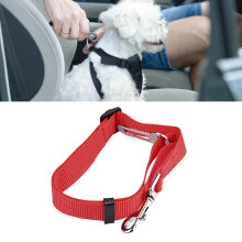 Cintura di sicurezza per cani in nylon resistente, larghezza 1 pollice, lunghezza regolabile da 17,7 a 28,3 pollici, rossa
