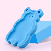 Neugeborenen rutschfeste Schwammmatte Weiche, dicke Baby-Badewannenkissen Blau