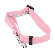 Dog Seatbelt Retractable Pink 17.7-28.3in Nylon Alloy Safe Car Belt