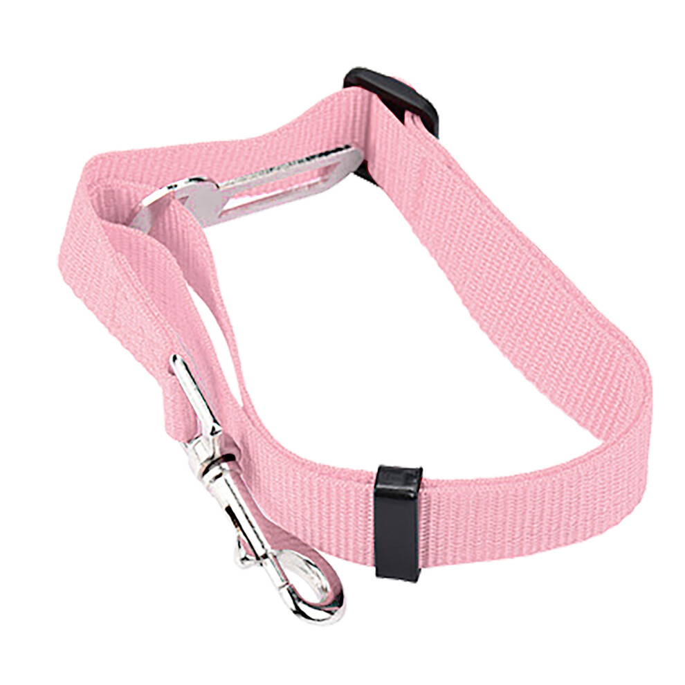 Dog Seatbelt Retractable 17.7-28.3In Nylon Alloy Safe Car Belt Pink