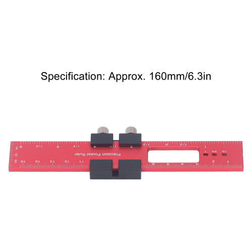 Righello da falegnameria da 160 mm in alluminio con guida e blocco – Preciso e resistente 1