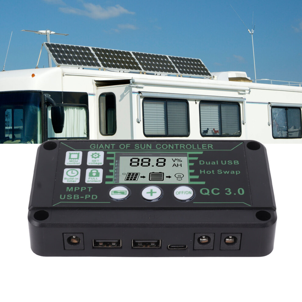 20A Solar Mppt Charge Controller 12V/24V Auto Regulator For Rv Boat 9431377716569
